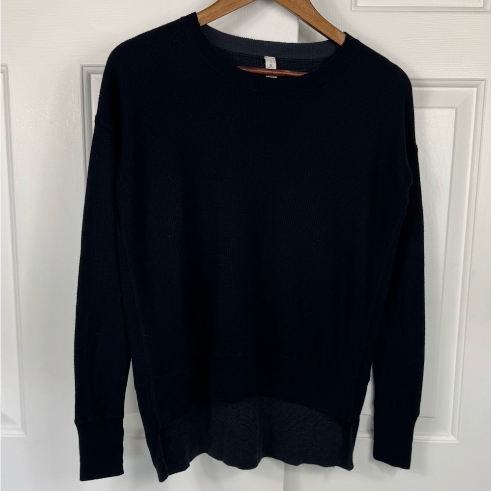 Lululemon Sweater Size‎ 2 Black Long Sleeve Pullover Knit